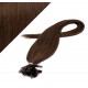 Vlasy európskeho typu na predlžovanie keratínom 50cm - stredne hnedé