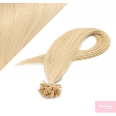 Vlasy európskeho typu na predlžovanie keratínom 50cm - najsvetlejšia blond