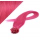 Vlasy európskeho typu na predlžovanie keratínom 50cm - ružové