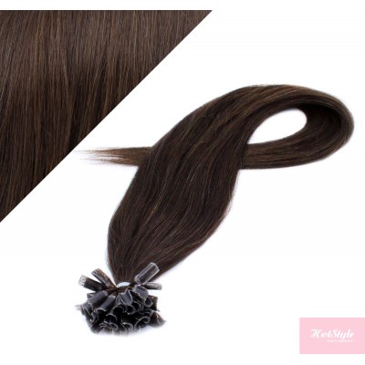 Vlasy európskeho typu na predlžovanie keratínom 60cm - tmavo hnedé