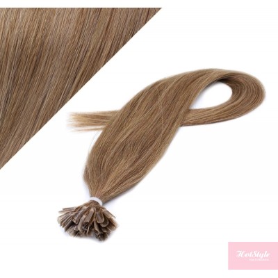 Vlasy európskeho typu na predlžovanie keratínom 60cm - svetlo hnedé