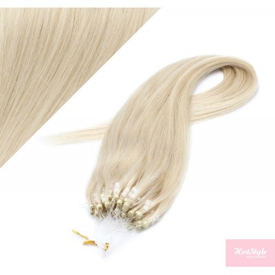 Vlasy pre metódu Micro Ring / Easy Loop / Easy Ring / Micro Loop 40cm - platinová blond