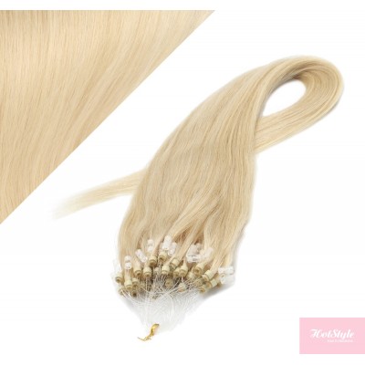 Vlasy pre metódu Micro Ring / Easy Loop / Easy Ring / Micro Loop 60cm - najsvetlejšia blond