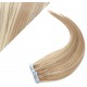 Vlasy pre metódu Pu Extension / Tapex / Tape Hair / Tape IN 40cm - svetlý melír