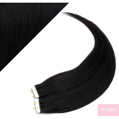 Vlasy pre metódu Pu Extension / Tapex / Tape Hair / Tape IN 50cm - čierne