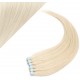 Vlasy pre metódu Pu Extension / Tapex / Tape Hair / Tape IN 60cm - platinová blond
