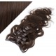 Clip in vlnité vlasy pravé ľudské REMY 53cm - tmavo hnedá