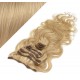 Clip in vlnité vlasy pravé ľudské REMY 53 cm - prírodná blond