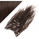 Clip in kučeravé vlasy 100% ľudské REMY 53cm - tmavo hnedá