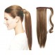 Clip in ponytail wrap / braid hair extension 24" straight - light brown