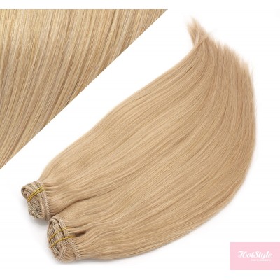 Clip in maxi set 53 cm pravé ľudské vlasy - REMY 200g - PRÍRODNÁ BLOND