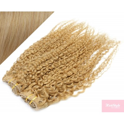 Kučeravý clip in maxi set 53cm pravé ľudské vlasy - REMY 200g - PRÍRODNÁ BLOND