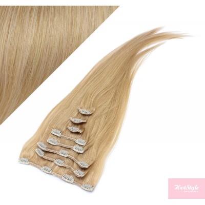 Clip in vlasy 43cm 100% ľudské - REMY 70g - prírodná blond