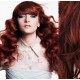 20" (50cm) Clip in wavy human REMY hair - copper red