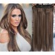 16 inches one piece full head 5 clips clip in hair weft extensions straight – black