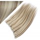 Clip in REMY vlasový pás 43cm rovný - platina / svetlo hnedá