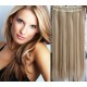 16 inches one piece full head 5 clips clip in hair weft extensions straight – black