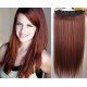 16 inches one piece full head 5 clips clip in hair weft extensions straight – black