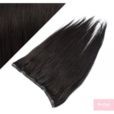 Clip in REMY vlasový pás 53cm rovný - prírodná čierna