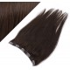 Clip in REMY vlasový pás 63cm rovný - tmavo hnedá
