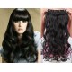 16˝ one piece full head clip in hair weft extension wavy – black