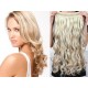 20˝ one piece full head clip in hair weft extension wavy – black