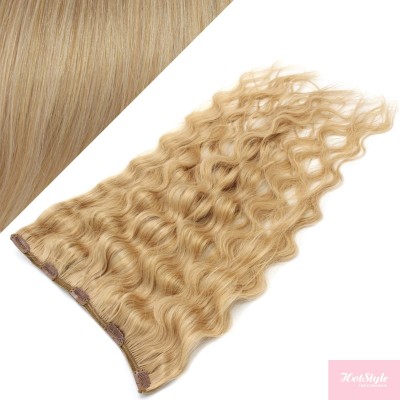 Clip in REMY vlasový pás 63cm vlnitý - prírodná blond