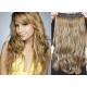 24˝ one piece full head clip in hair weft extension wavy – black