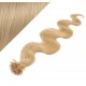 Vlasy európskeho typu na predĺženie keratínom 50cm vlnité - prírodná blond