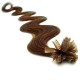 Vlasy európskeho typu na predĺženie keratínom 60cm vlnité - svetlejšie hnedé