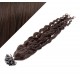 Vlasy európskeho typu na predĺženie keratínom 50cm kučeravé - tmavo hnedé