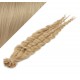 Vlasy európskeho typu na predĺženie keratínom 50cm kučeravé - prírodná blond
