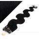 Vlasy pre metódu Micro Ring / Easy Loop / Easy Ring 50cm vlnité - čierne