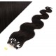 Vlasy pre metódu Micro Ring / Easy Loop / Easy Ring 50cm vlnité - prírodné čierne