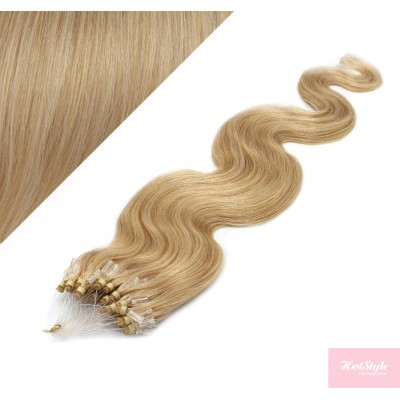 Vlasy pre metódu Micro Ring / Easy Loop / Easy Ring 50cm vlnité - prírodná blond