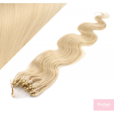 Vlasy pre metódu Micro Ring / Easy Loop / Easy Ring 50cm vlnité - najsvetlejšia blond