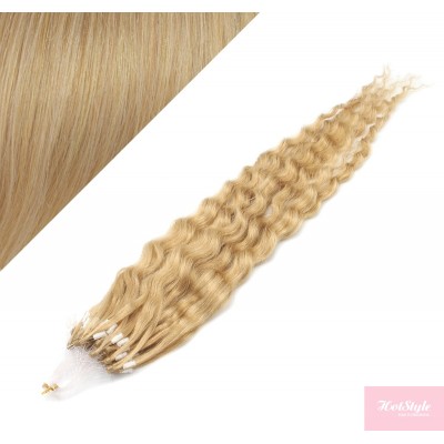 Vlasy pre metódu Micro Ring / Easy Loop / Easy Ring 50cm kučeravé - prírodná blond
