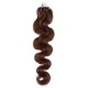 Vlasy pre metódu Micro Ring / Easy Loop / Easy Ring 60cm vlnité - stredne hnedé