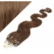 Vlasy pre metódu Micro Ring / Easy Loop / Easy Ring 60cm vlnité - svetlejšie hnedé