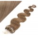 Vlasy pre metódu Micro Ring / Easy Loop / Easy Ring 60cm vlnité - svetlo hnedé