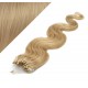 Vlasy pre metódu Micro Ring / Easy Loop / Easy Ring 60cm vlnité - prírodná blond