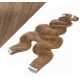Vlasy pre metódu Tapex / Tape Hair / Tape IN 50cm vlnité - svetlo hnedé