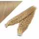 Vlasy pre metódu Tapex / Tape Hair / Tape IN 50cm kučeravé - prírodná blond