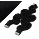 Vlasy pre metódu Tapex / Tape Hair / Tape IN 60cm vlnité - čierne