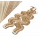 Vlasy pre metódu Tapex / Tape Hair / Tape IN 60cm vlnité - svetlý melír
