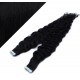 Vlasy pre metódu Tapex / Tape Hair / Tape IN 60cm kučeravé - čierne