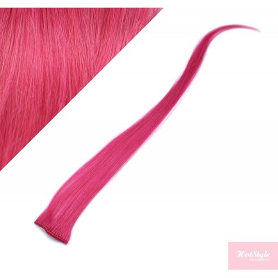Clip in pramienok - REMY 100% ľudské vlasy, 6ks - ružová