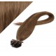 Vlasy európskeho typu na predlžovanie keratínom 50cm - svetlejšia hnedá