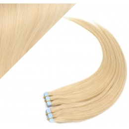 Vlasy pre metódu Pu Extension / Tapex / Tape Hair / Tape IN 40cm - najsvetlejšia blond