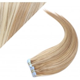 Vlasy pre metódu Pu Extension / Tapex / Tape Hair / Tape IN 40cm - svetlý melír